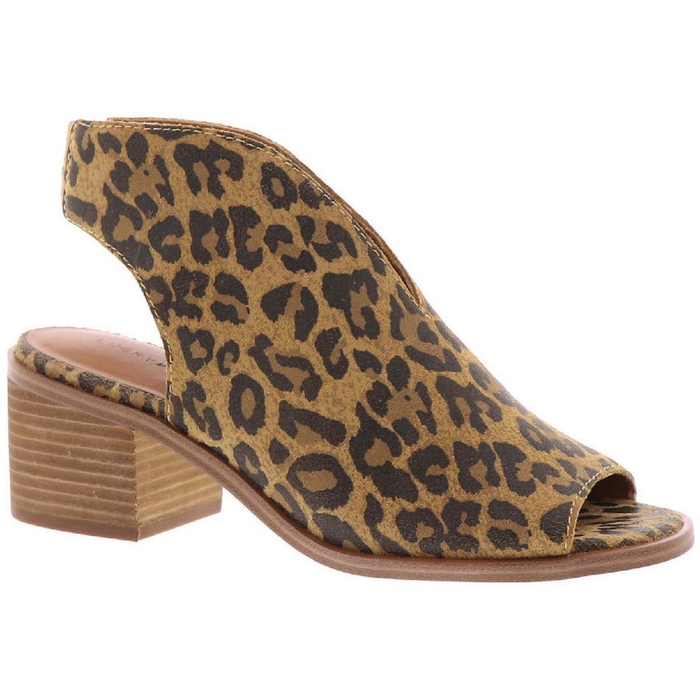 Lucky Brand Womens Terif Leopard Suede Slingback Dress Sandals Shoes NWT size 12
